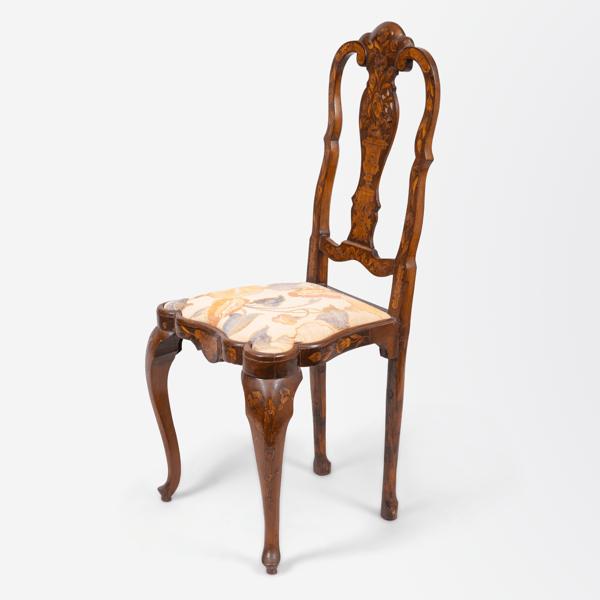 Pair of Dutch Marquetry Chairs | Bazaa | Designer, Vintage and Antique Furniture