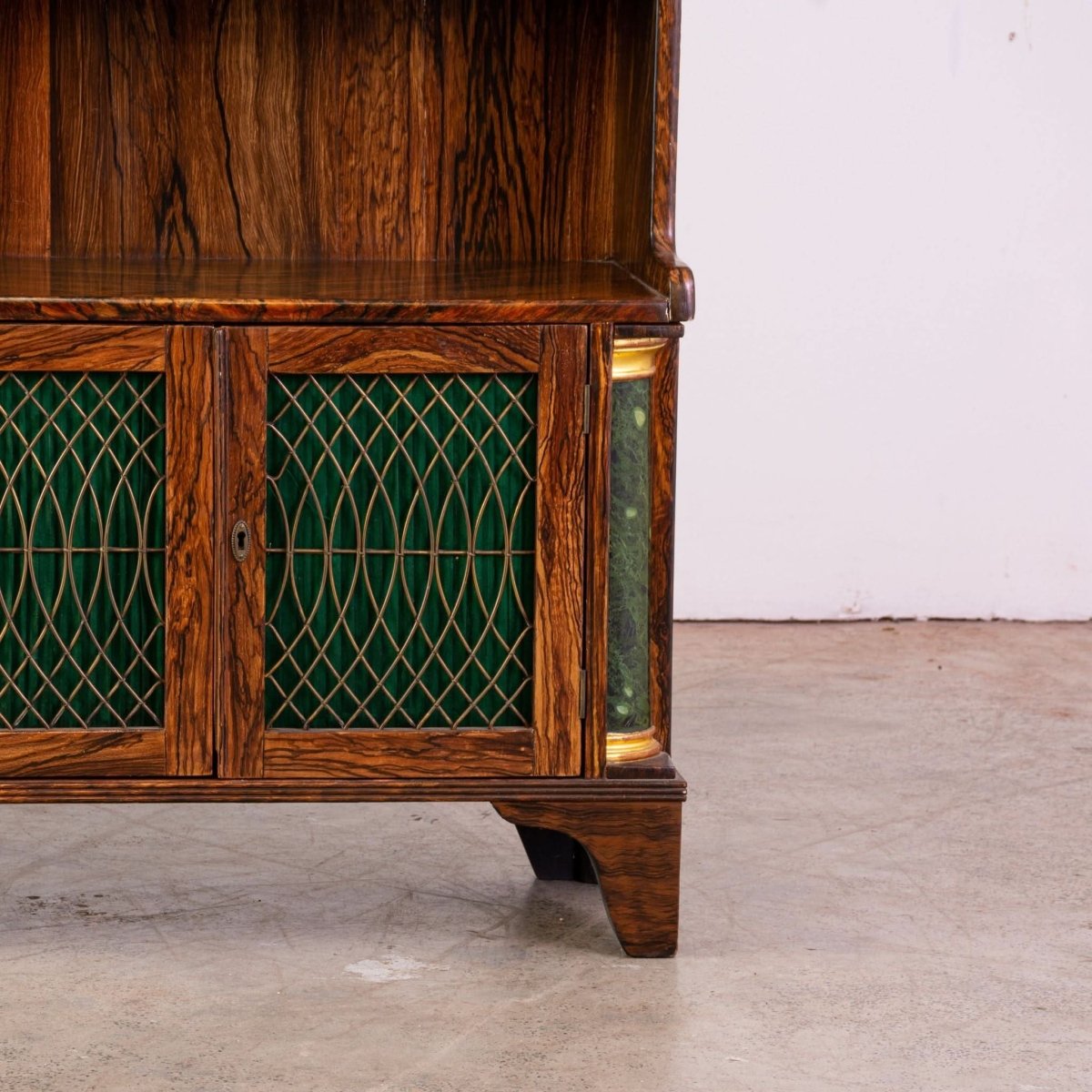 Pair of Faux Coromandel Wood Three Tier Waterfall Bookcases | Bazaa | Designer, Vintage and Antique Furniture