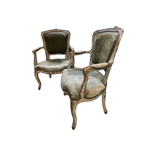 Pair of French Fauteuils, Louis XV period circa 1765