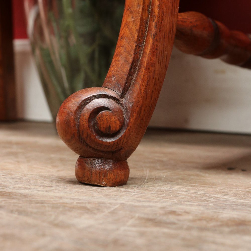Pair of French Oak Ladder Back Chairs with Rush Seats and Acorn Finials. B12820 | Bazaa | Designer, Vintage and Antique Furniture