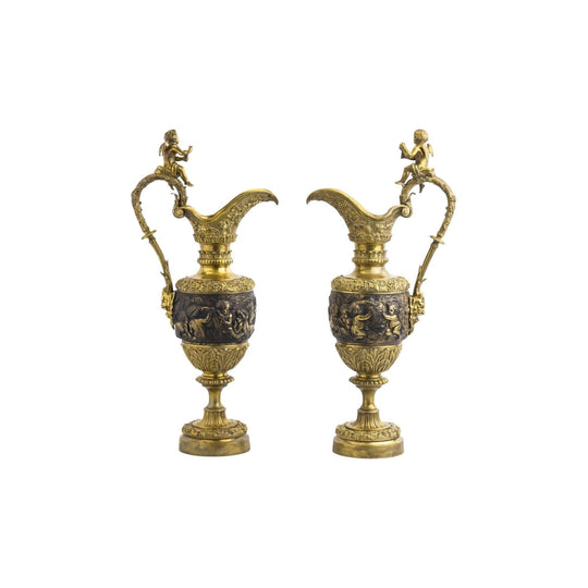 Pair of French Renaissance-Style Gilt Bronze Ewers