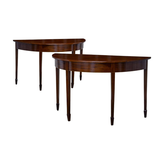 Pair of Georgian Mahogany Demilune Tables