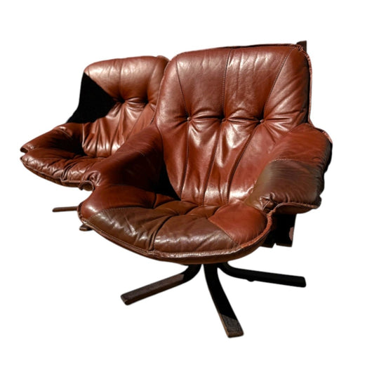 Gerald Easden Lounge Chairs for Module — Chocolate Leather