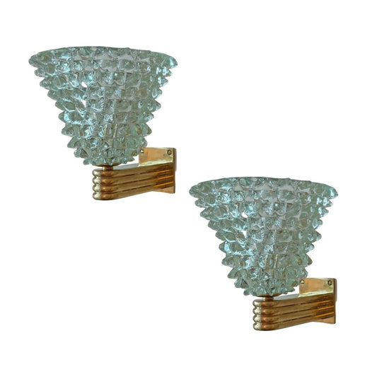 Pair of Green Murano Rostrato Wall Sconces | Bazaa | Designer, Vintage and Antique Furniture