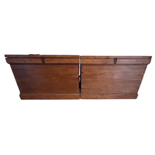 Pair of hand made reproduction antique blanket chests
