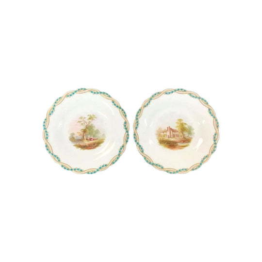 Pair of Hand Painted Minton Plates, c.1860