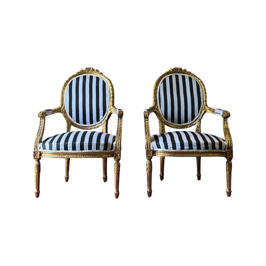 Pair of Louis XVI Style Vintage Armchairs