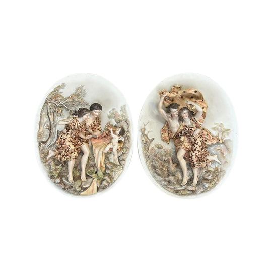 Pair of Meissen porcelain plaques c.1870
