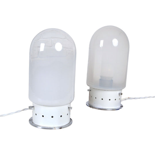 Pair of Mid century Italian Murano glass dome lamps by Carlo Nason, Venice