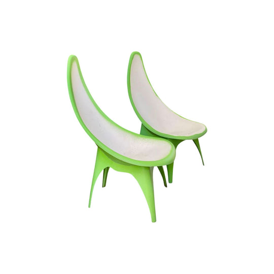 PAIR OF MID CENTURY VINTAGE, SPACE AGE, FIBERGLASS OUTDOOR POOL CHAIRS