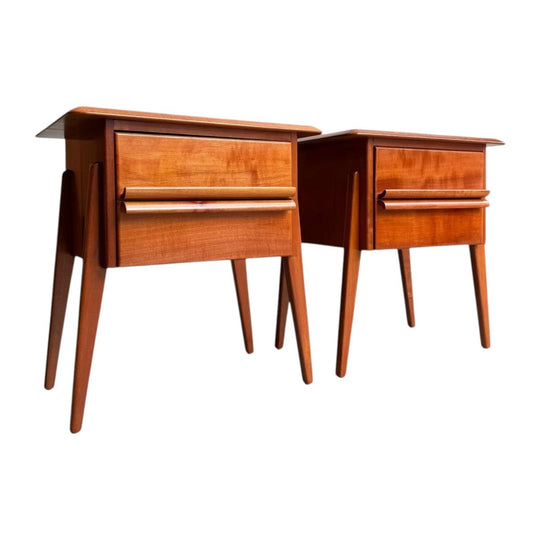 Pair of Myer Heritage Pasadena Bedside tables, 1950s, Solid Tasmanian Myrtle