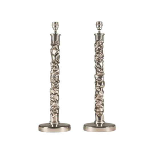 Pair of Nickel "Melting Metals" Lamps by Valerie Wade, London, 2000
