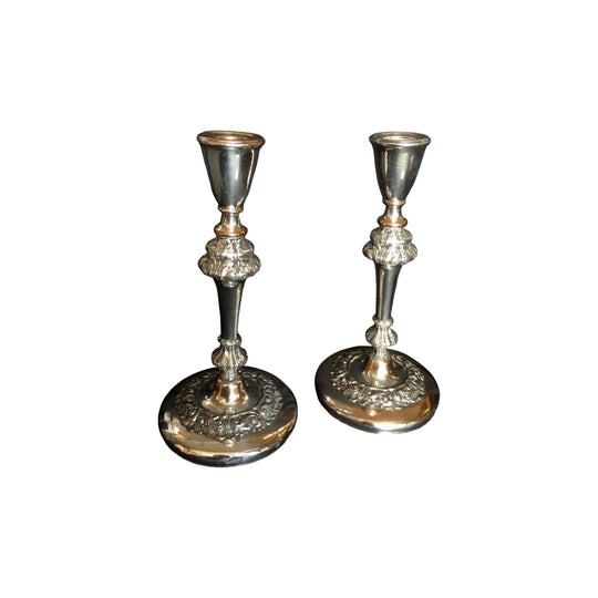 Pair of Old Sheffield Plate candlestick