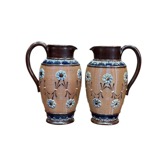 Pair of Royal Doulton stoneware jugs c.1900