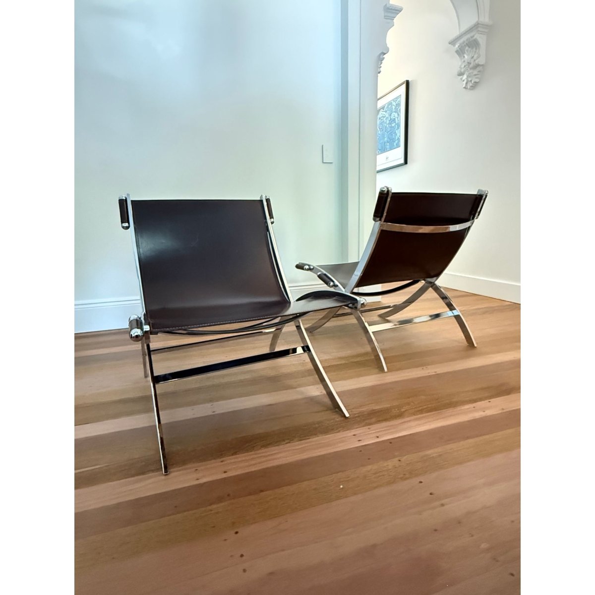 Pair of Timeless Scissor Chairs by Paul Tuttle & Antonio Citterio for Flexform, Italy, 1980s | Bazaa | Designer, Vintage and Antique Furniture