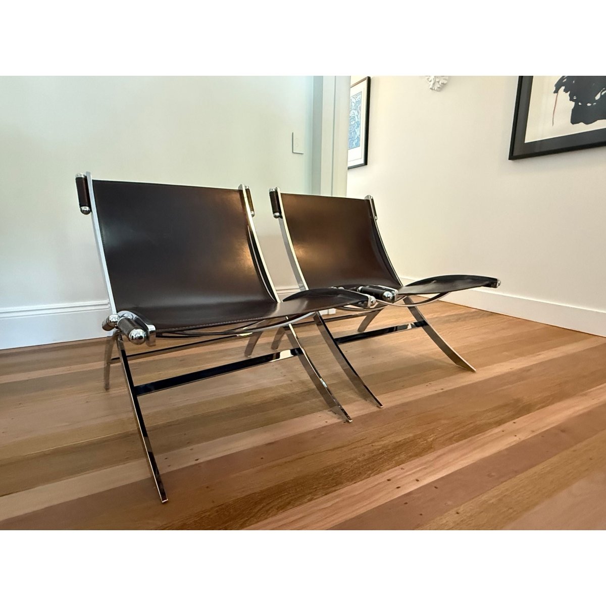 Pair of Timeless Scissor Chairs by Paul Tuttle & Antonio Citterio for Flexform, Italy, 1980s | Bazaa | Designer, Vintage and Antique Furniture