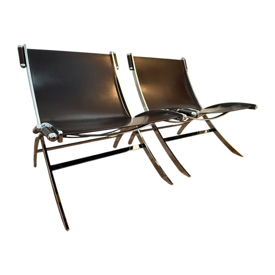 Pair of Timeless Scissor Chairs by Paul Tuttle & Antonio Citterio for Flexform, Italy, 1980s