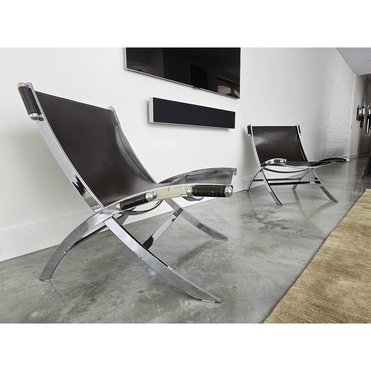 Pair of Timeless Scissor Chairs by Paul Tuttle & Antonio Citterio for Flexform, Italy, 1980s | Bazaa | Designer, Vintage and Antique Furniture