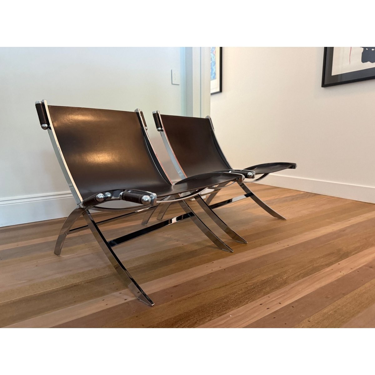 Pair of Timeless Scissor Chairs by Paul Tuttle & Antonio Citterio for Flexform, Italy, 1980s | Bazaa | Designer, Vintage and Antique Furniture