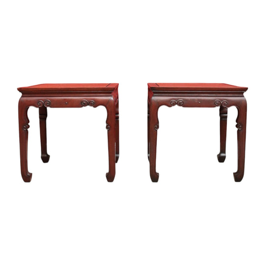 Pair of Vintage Chinese Style Hardwood Table Lamps, Side Table, Coffee Table. B12459