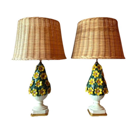 Pair of vintage Manises Lamps