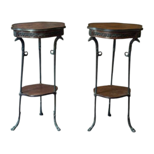 Pair of Vintage Neoclassical French Style Eagle Leg Occasional Tables