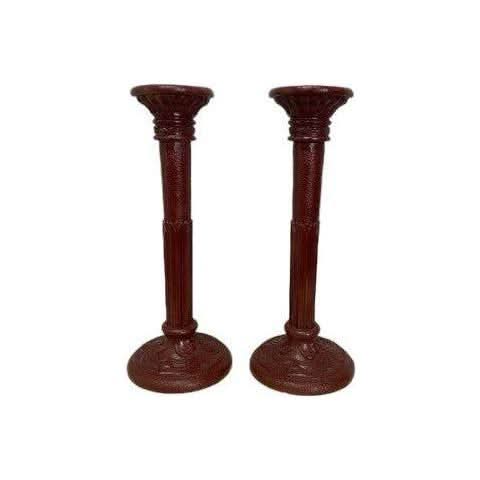 Pair of Vintage Painted Plaster Candle Holders