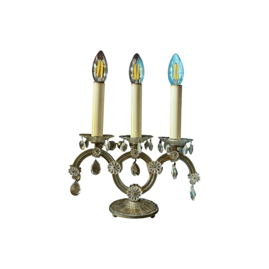 Pair of Vintage Three-Bulb Lamps