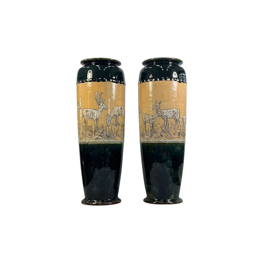 Pair Royal Doulton Stoneware Vases, c.1900