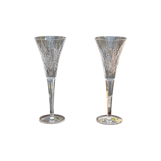 Pair Waterford crystal celebration champagne flutes c.2000