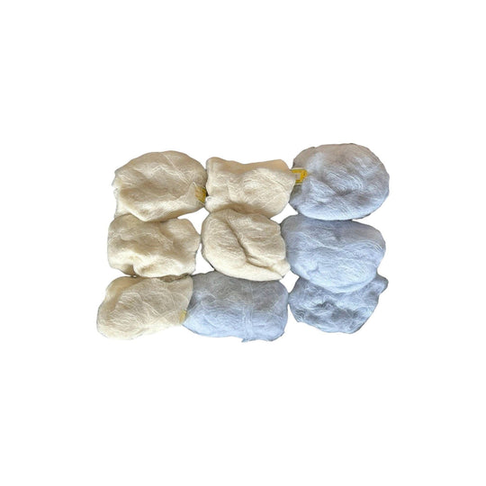 Panda Alpagua set of 7 unused vintage 1970s blue and cream skeins of alpaca wool yarn with two spare