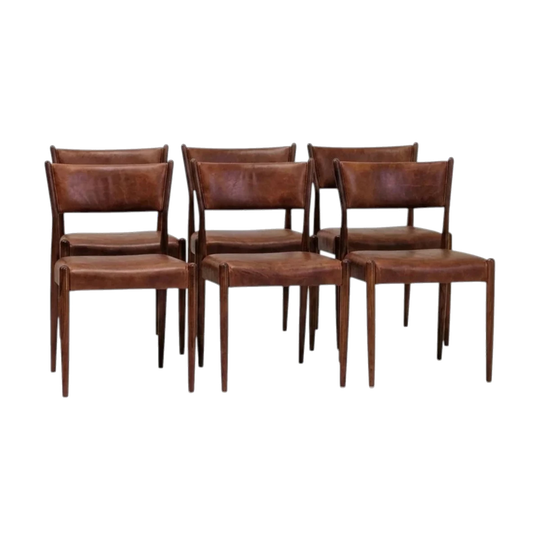 Parker 97 Dining Chairs in Teak, Set of Six, c. 1960