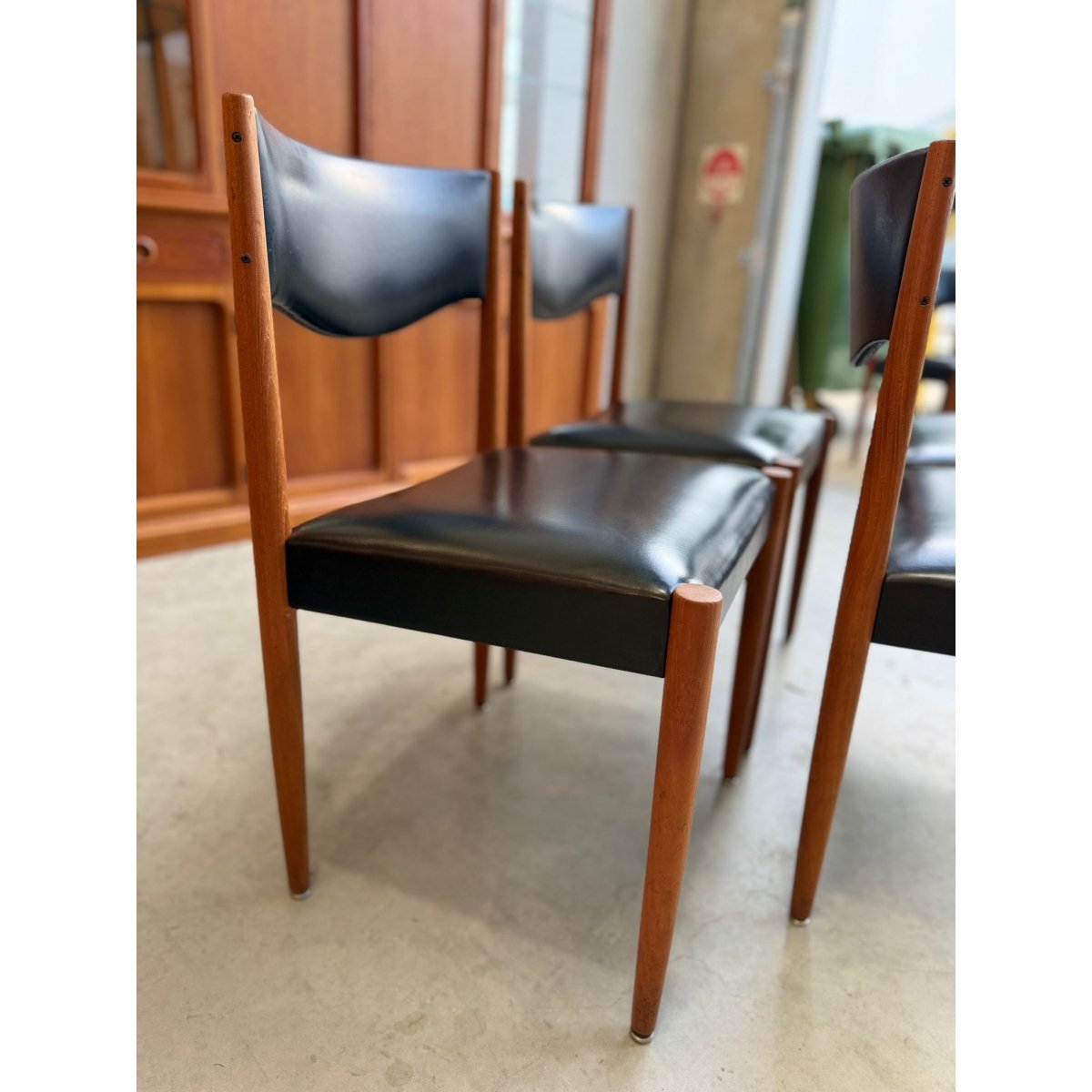 Parker Number 62 Dining Chair Priced Individually – Original Black Vinyl Brand New Webbing & Foam | Bazaa | Designer, Vintage and Antique Furniture