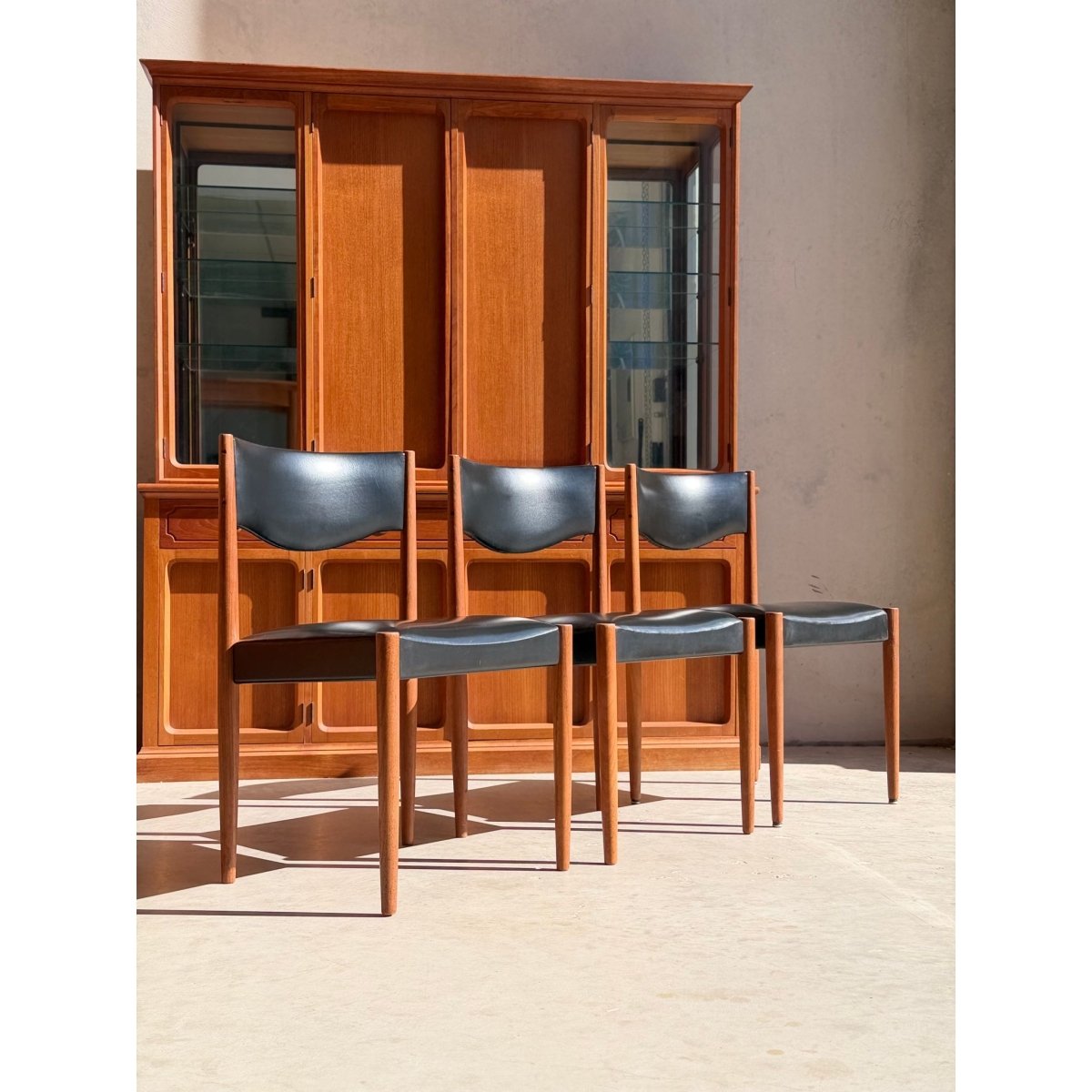 Parker Number 62 Dining Chair Priced Individually – Original Black Vinyl Brand New Webbing & Foam | Bazaa | Designer, Vintage and Antique Furniture