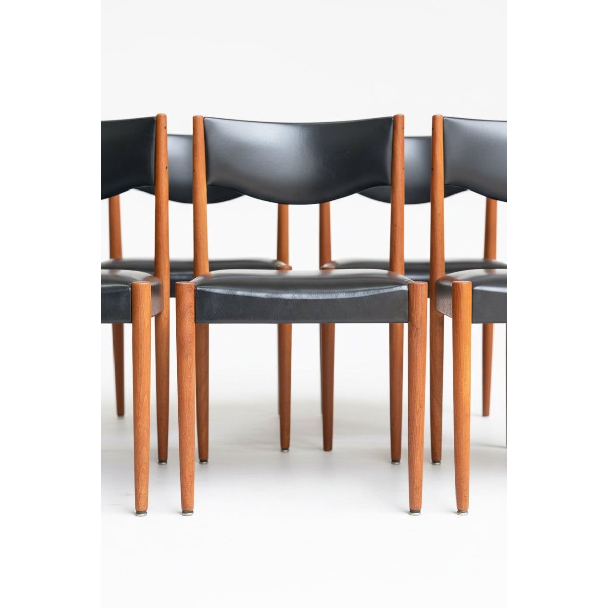 Parker Number 62 Dining Chair Priced Individually – Original Black Vinyl Brand New Webbing & Foam | Bazaa | Designer, Vintage and Antique Furniture