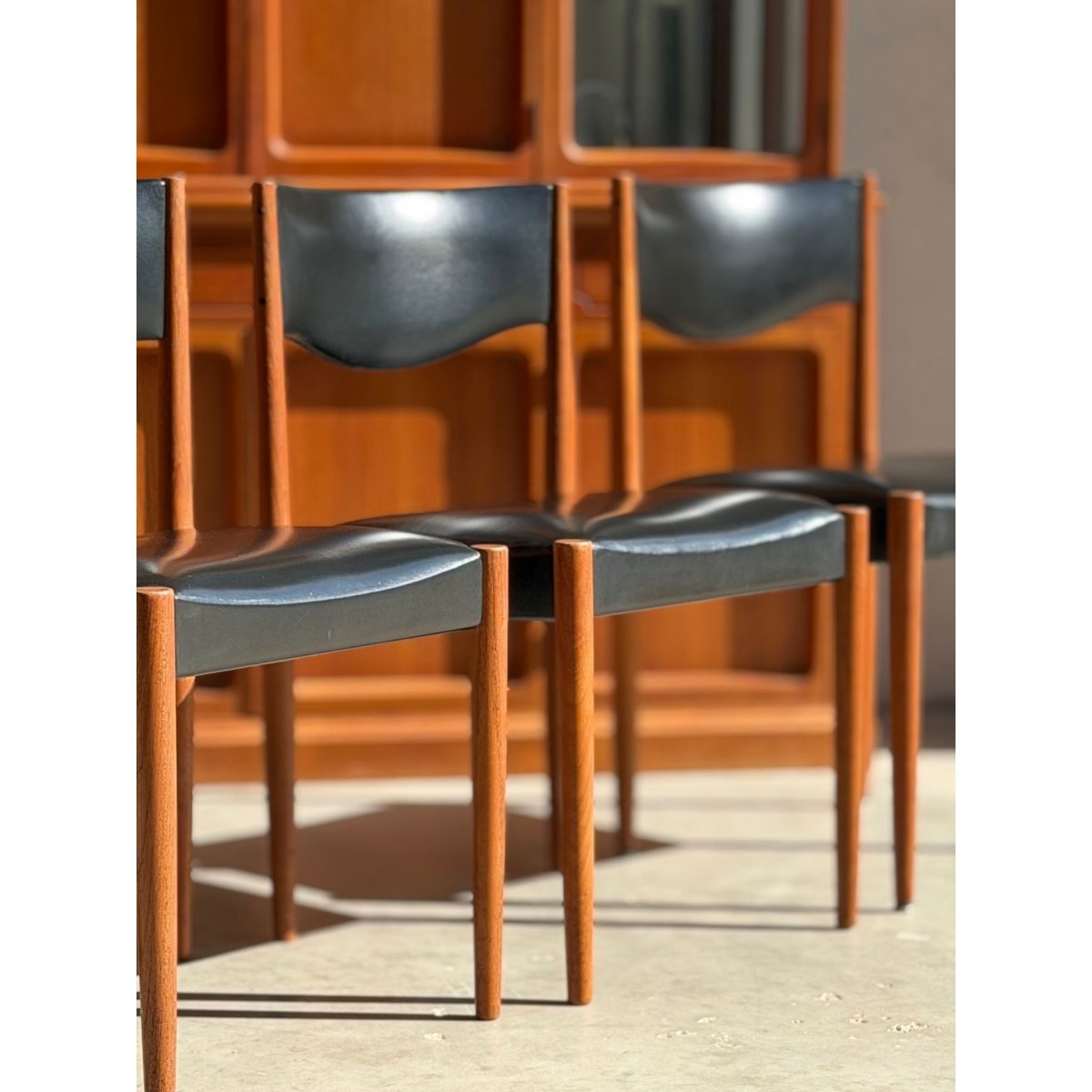 Parker Number 62 Dining Chair Priced Individually – Original Black Vinyl Brand New Webbing & Foam | Bazaa | Designer, Vintage and Antique Furniture