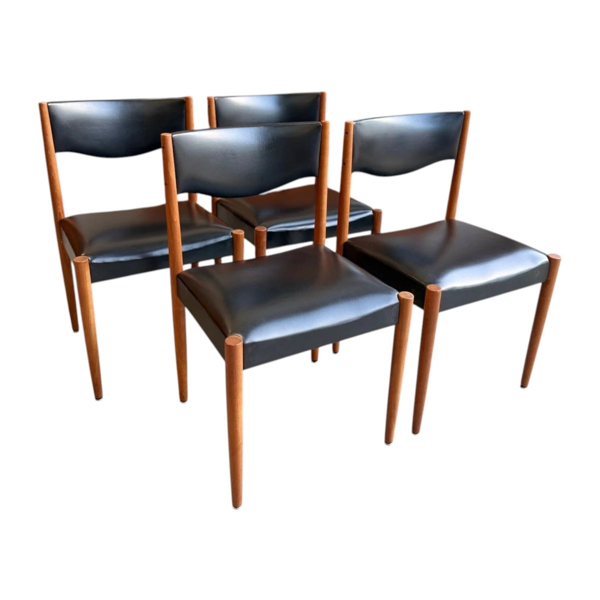 Parker Number 62 Dining Chair Priced Individually – Original Black Vinyl Brand New Webbing & Foam | Bazaa | Designer, Vintage and Antique Furniture