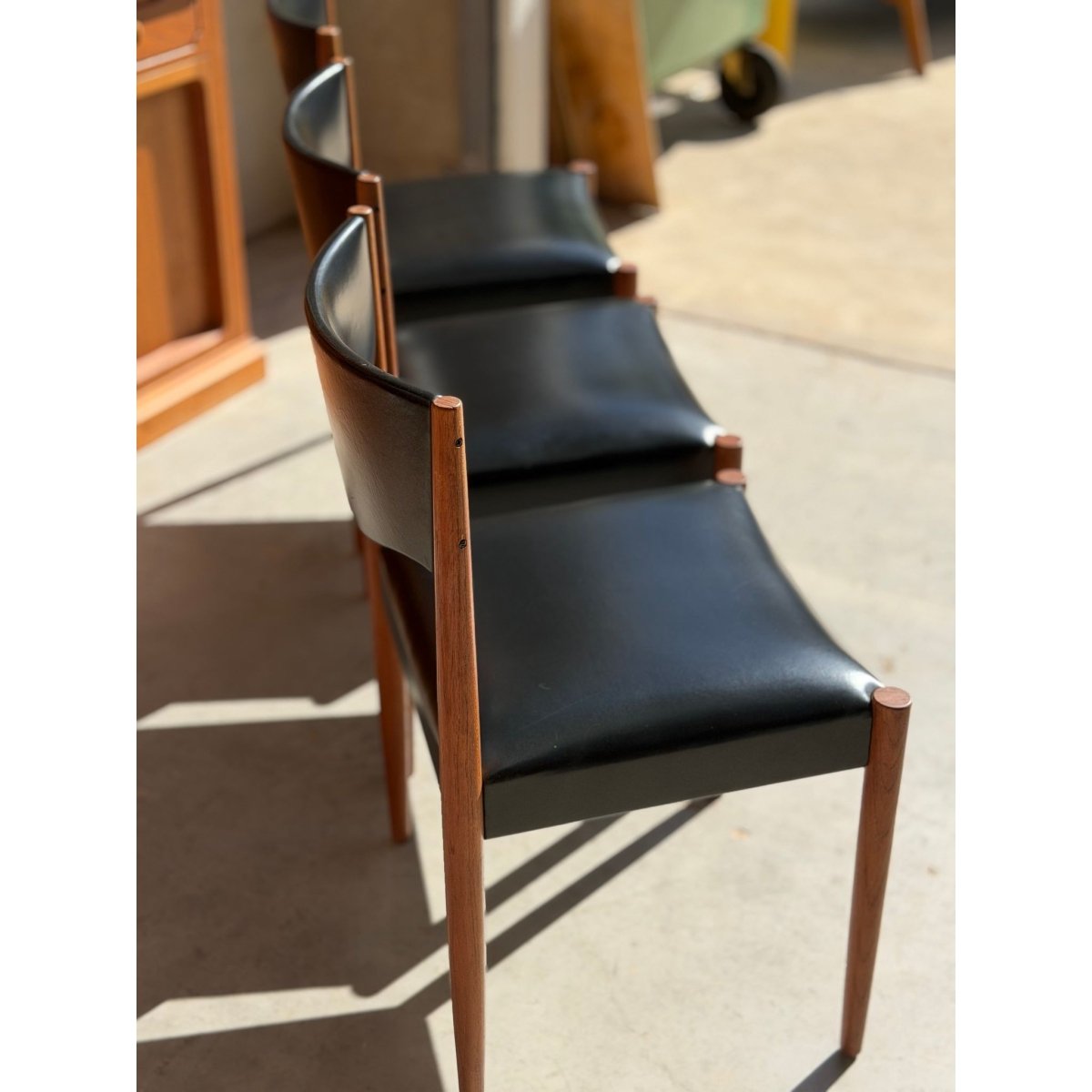 Parker Number 62 Dining Chair Priced Individually – Original Black Vinyl Brand New Webbing & Foam | Bazaa | Designer, Vintage and Antique Furniture