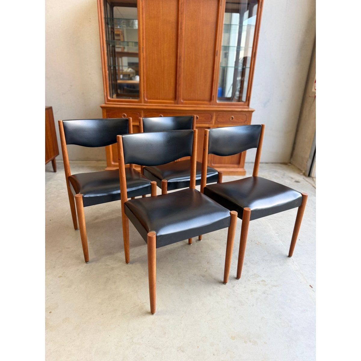 Parker Number 62 Dining Chair Priced Individually – Original Black Vinyl Brand New Webbing & Foam | Bazaa | Designer, Vintage and Antique Furniture
