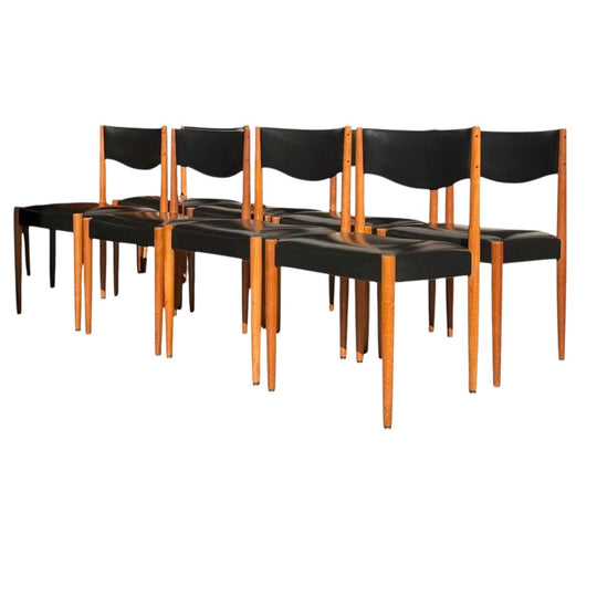 Parker Number 62 Dining Chairs –  Original Black Vinyl - Set of 8 (Chairs Only)
