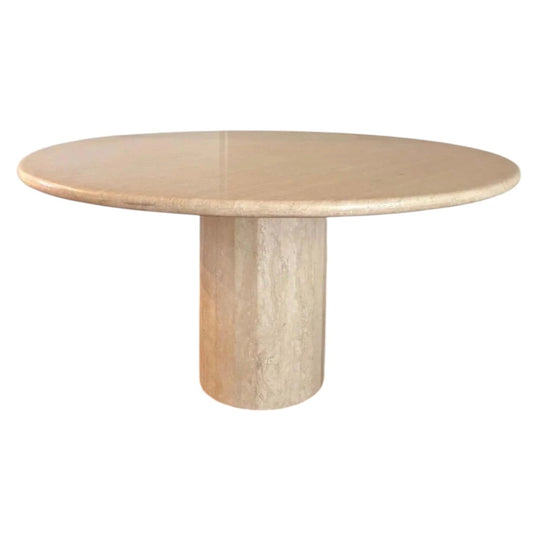 Pedestal Travertine dining table