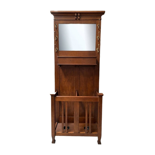 Period Australian Oak Arts & Crafts Hallstand