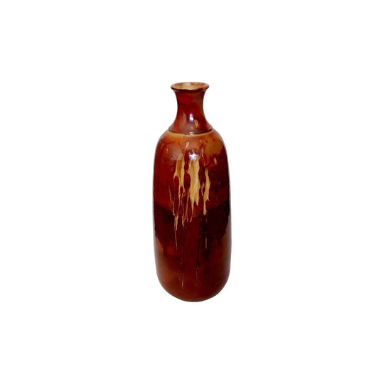 Peter Collier Large Pottery Vase in Rusty Red