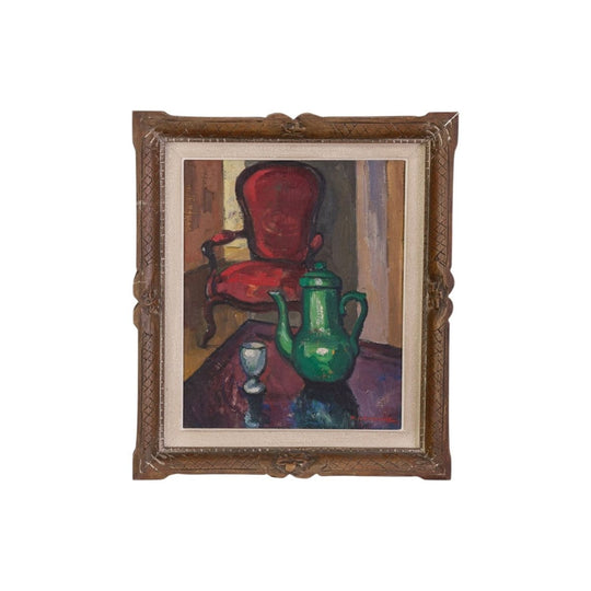 Pierre LEYGONIE (1923-2007) Interior with red armchair