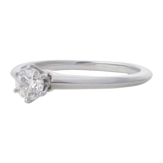 Platinum and Solitaire Diamond Ring by Tiffany and Company