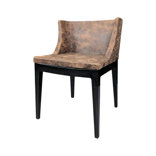 Postmodern Dining Chair Attributed to Kartell Mademoiselle | Brown Technical Upholstery