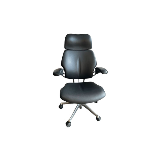 Pre-Loved Human Scale Executive Freedom Headrest Chair In Leather