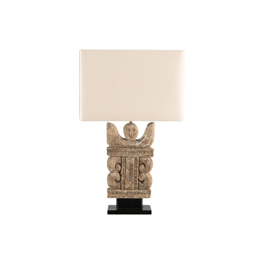 Primitive Carved Stone Table Lamp