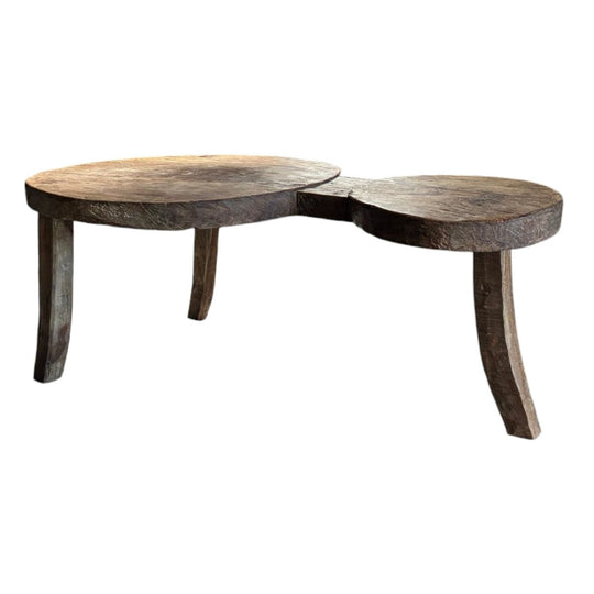 PRIMITIVE HAND-CARVED COFFEE TABLE