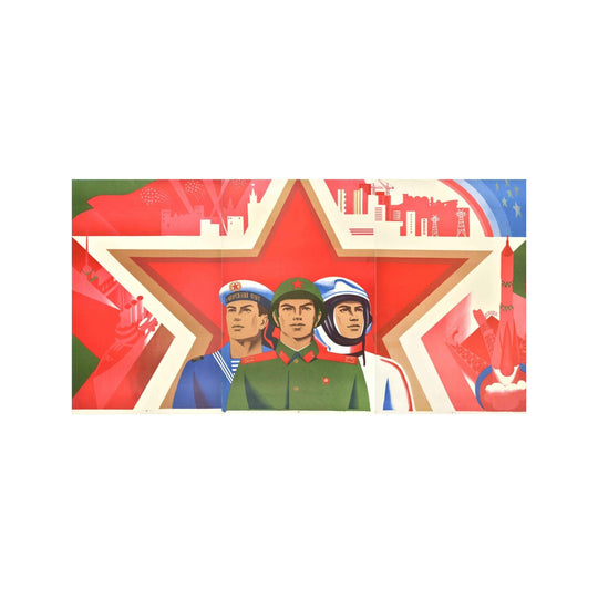 Propaganda Navy Sailor Soldier Cosmonaut Space Rocket Red Star USSR 1
